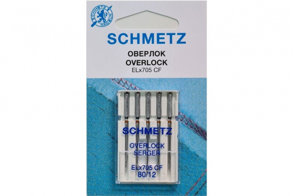 Иглы Schmetz для оверлока ELx705 CF №80, 5 шт в Апатитах
